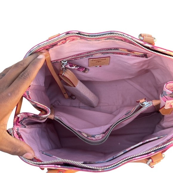 NWOT Cavalcanti Floral  Multi Leather Shoulder Bag, Tote Made In Italy - Picture 6 of 13